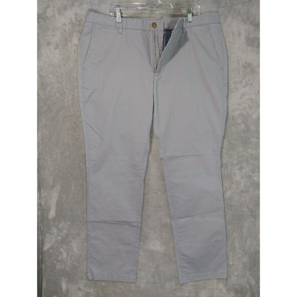 Bonobos Pants Mens 40x32 Gray Chino Summer Weight Slim Stretch Flat Front Cotton - Picture 1 of 11